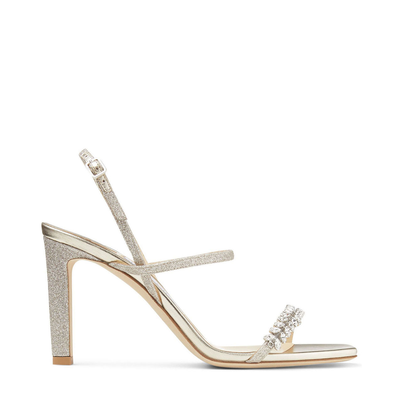 JIMMY CHOO Meira 85 Dusty Glitter Sandals