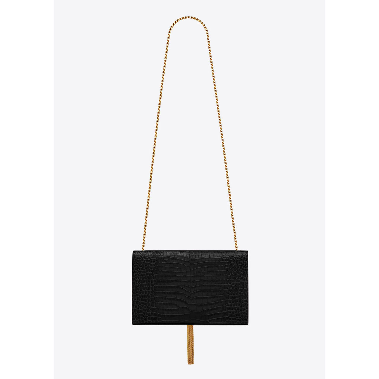 Ysl croc embossed tassel bag sale