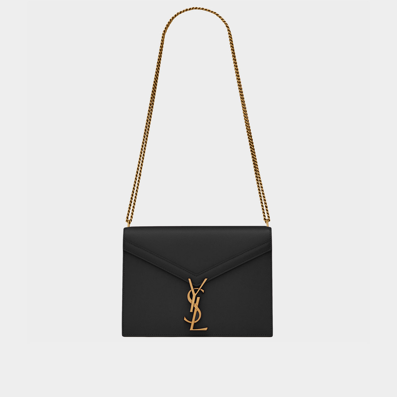 Saint Laurent Kate Medium Chain Bag in Grain De Poudre Gold-tone Black in  Textured Calfskin Leather with Gold-tone - US