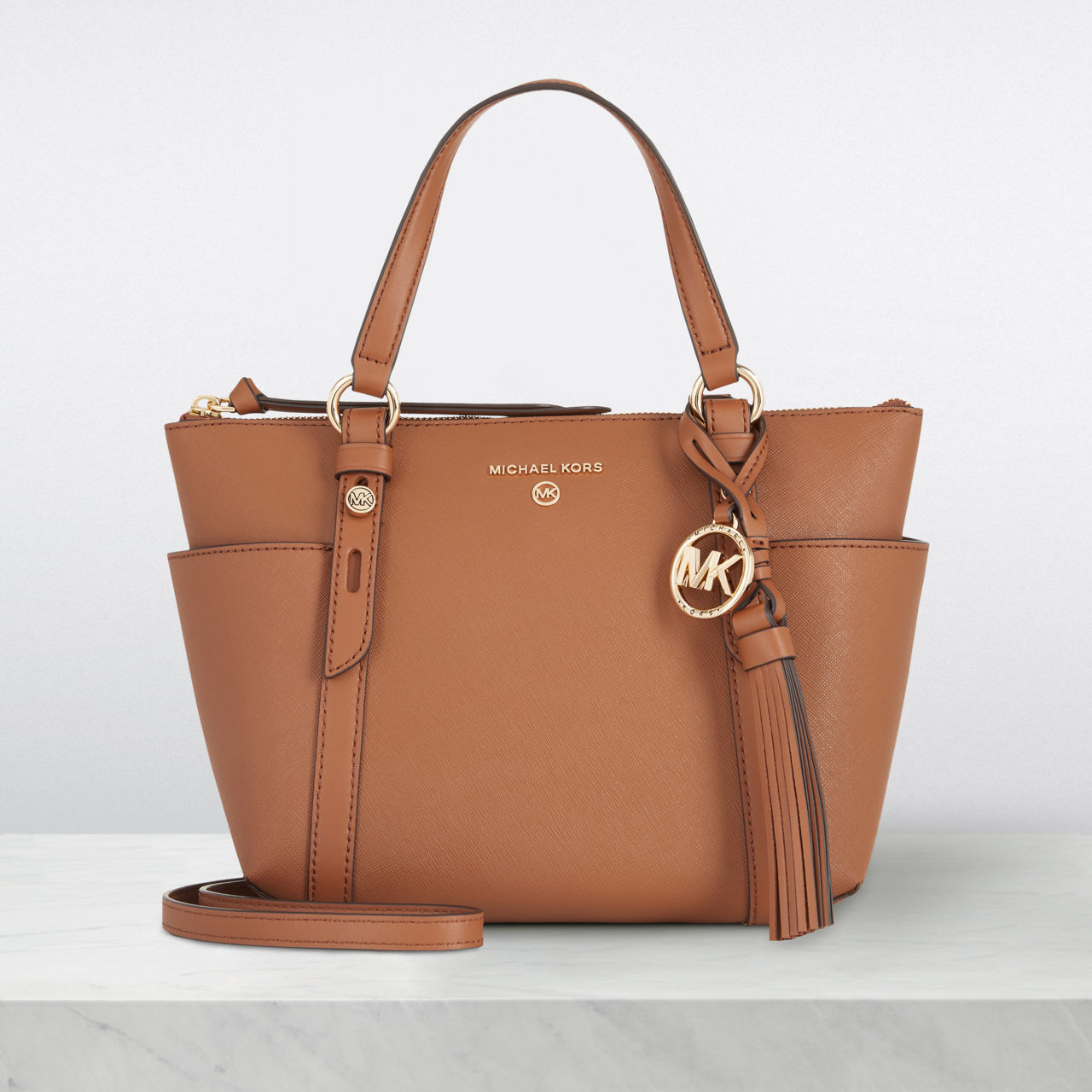 Michael kors brown shop and orange bag