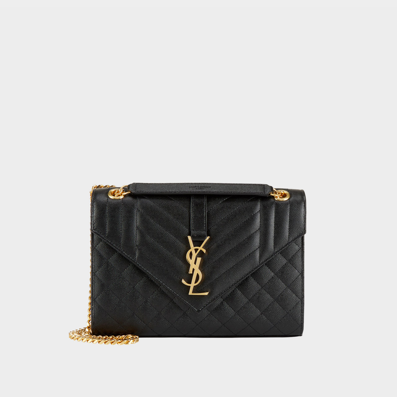 SAINT LAURENT Matelasse Leather Medium Envelope Bag