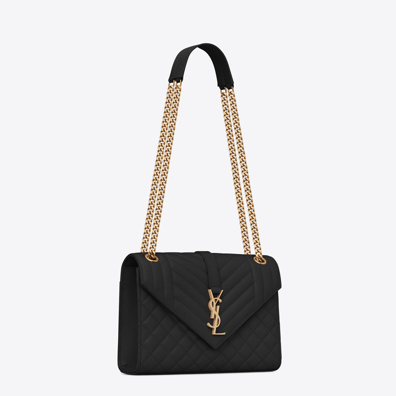 SAINT LAURENT Matelasse Leather Medium Envelope Bag