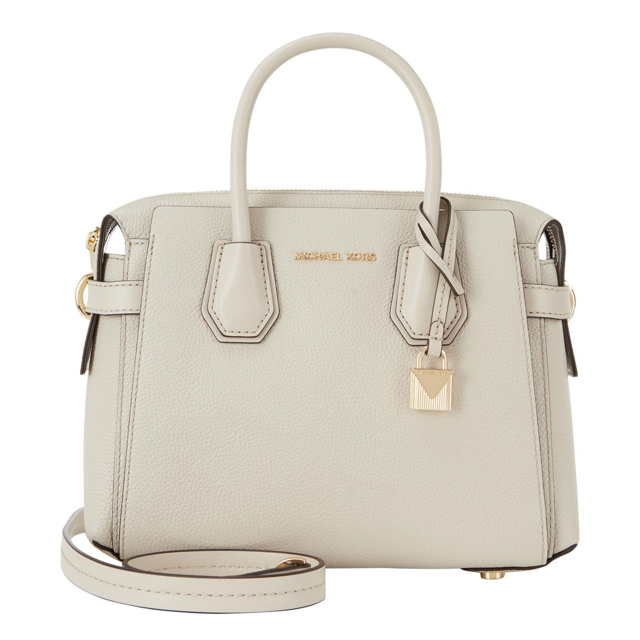 Michael michael kors mercer shop belted pebble leather satchel