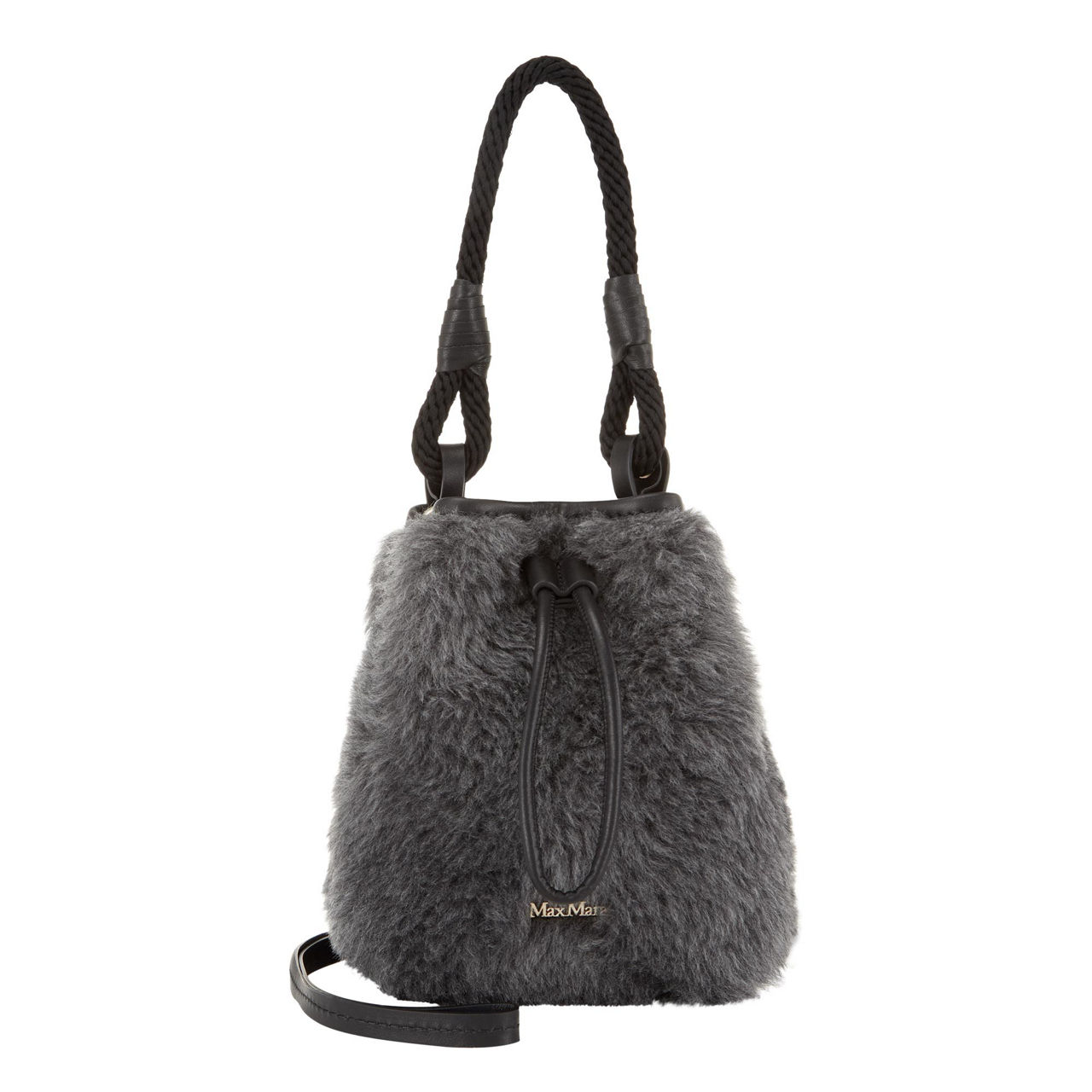 Teddy faux fur bucket bag deals
