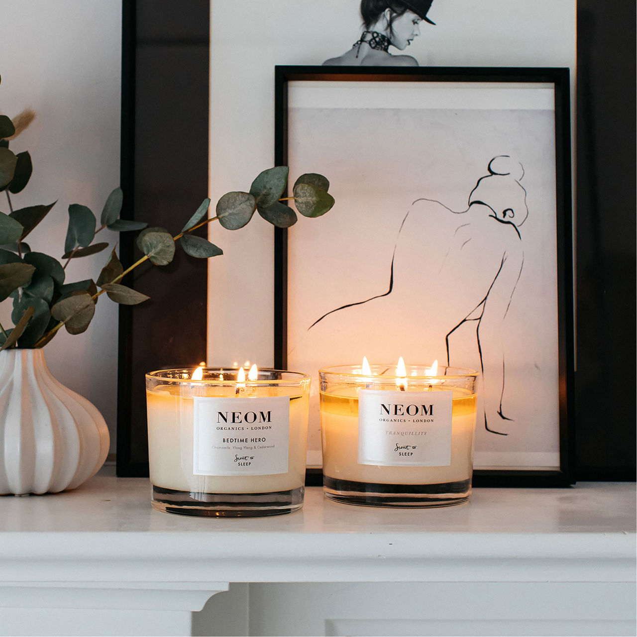 NEOM WELLBEING The Sustainable Edit Complete Bliss Three Wick Scented Candle 420g White