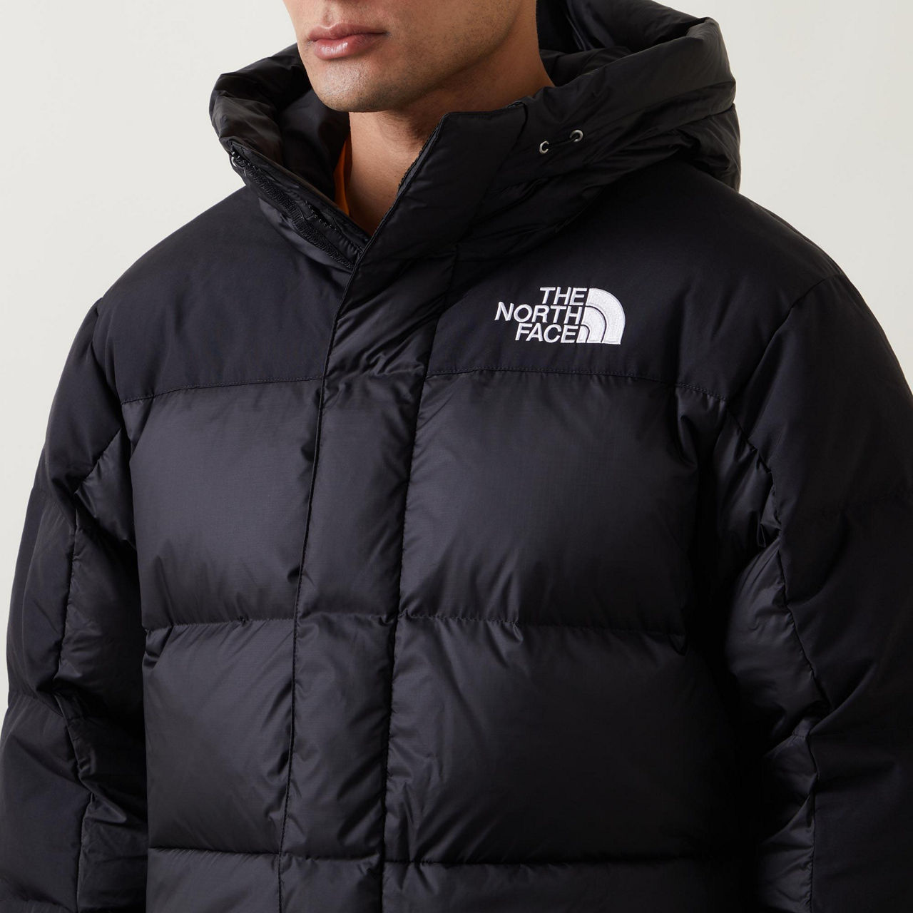 The North Face Himalayan Down hooded puffer jacket in black