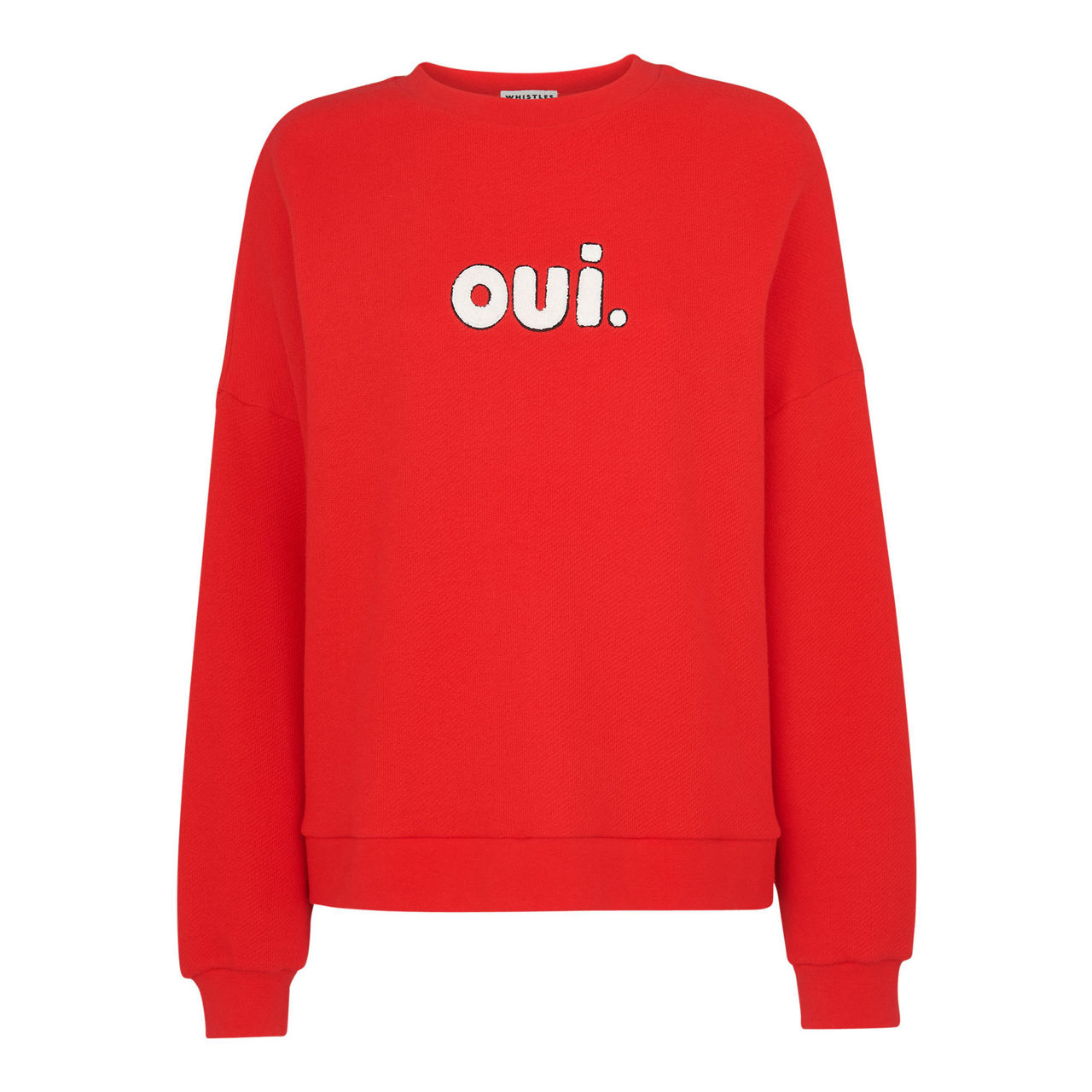 WHISTLES The Sustainable Edit Oui Logo Sweatshirt RED