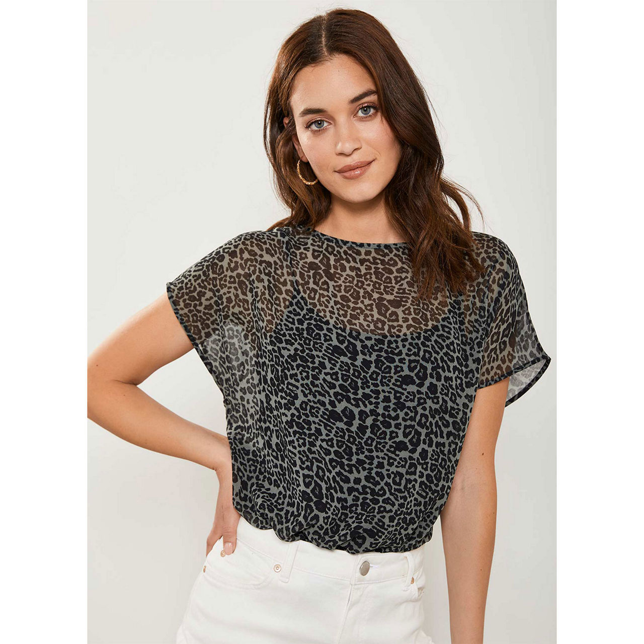 MINT VELVET Philippa Animal Print Top