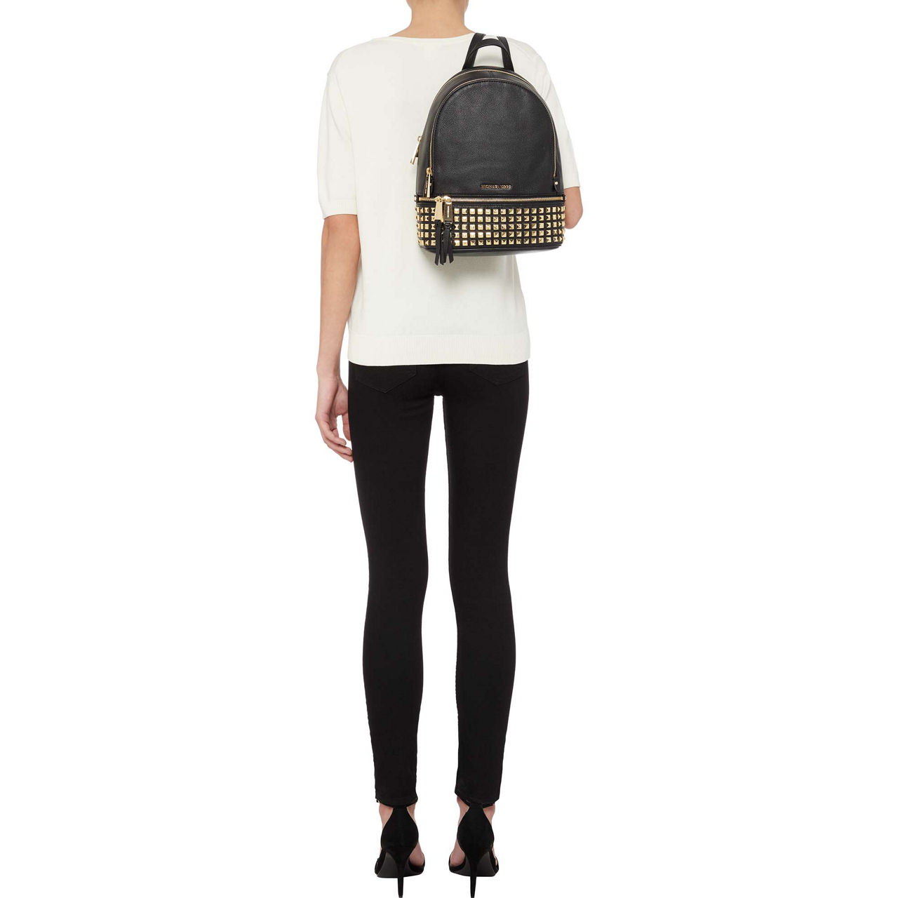 Michael kors rhea studded backpack medium sales