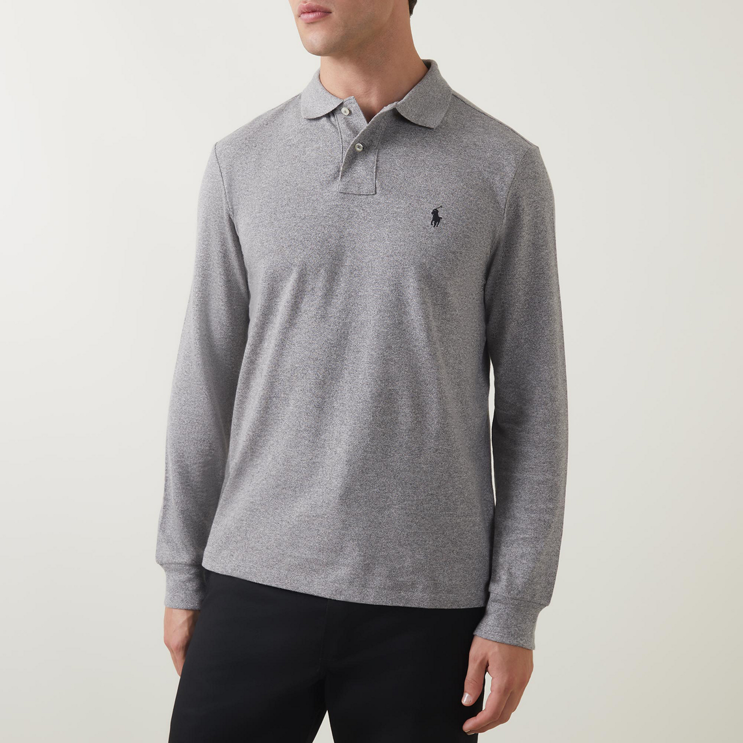 Long Sleeve Cotton Piqué Polo Shirt