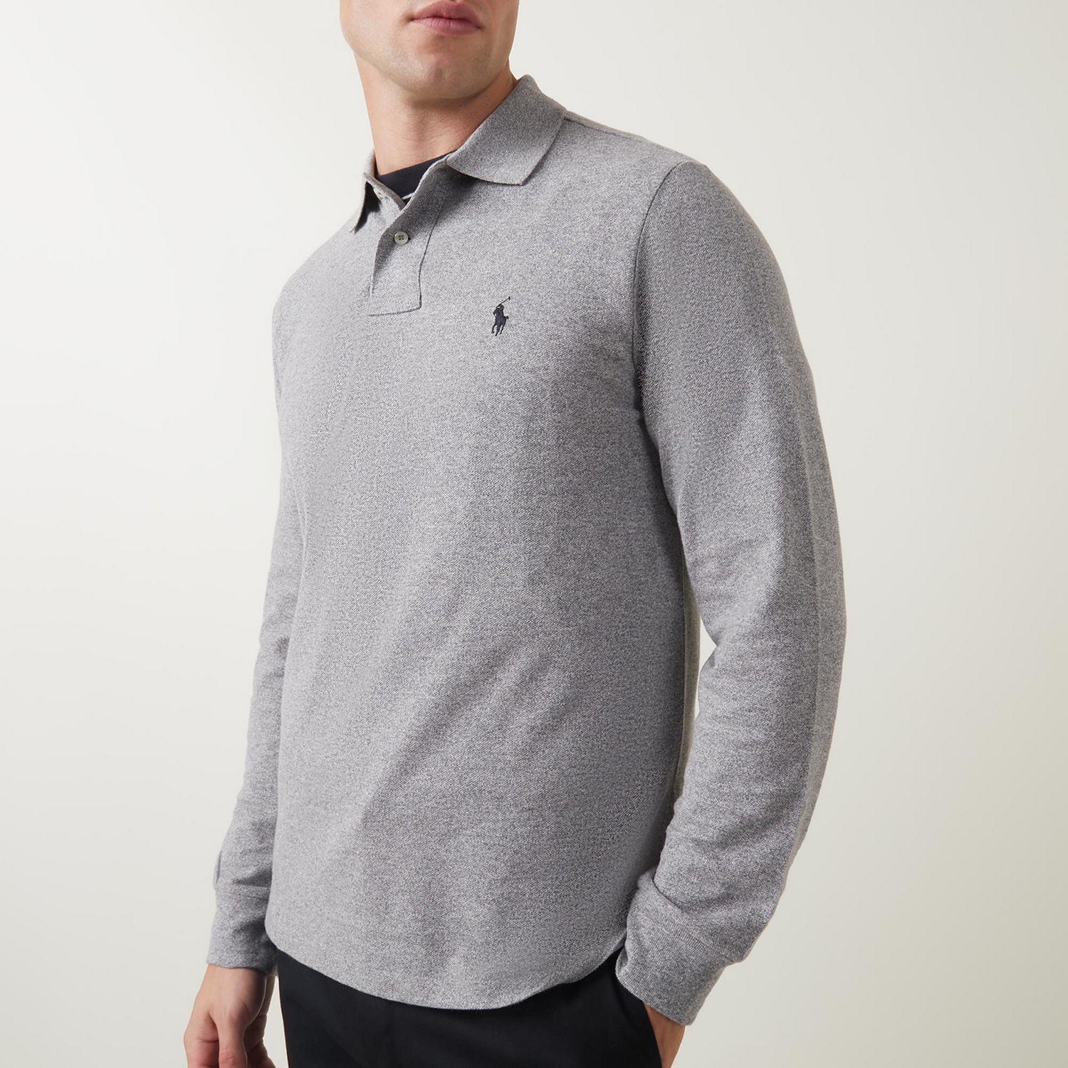 Long Sleeve Cotton Piqué Polo Shirt