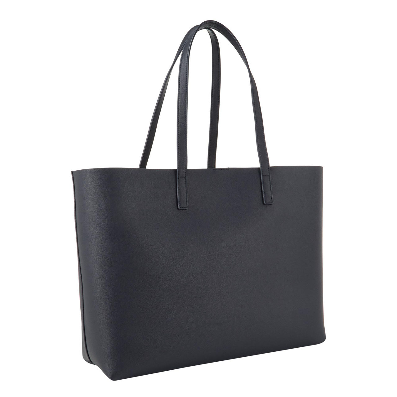 SAINT LAURENT EW Leather Tote Marine