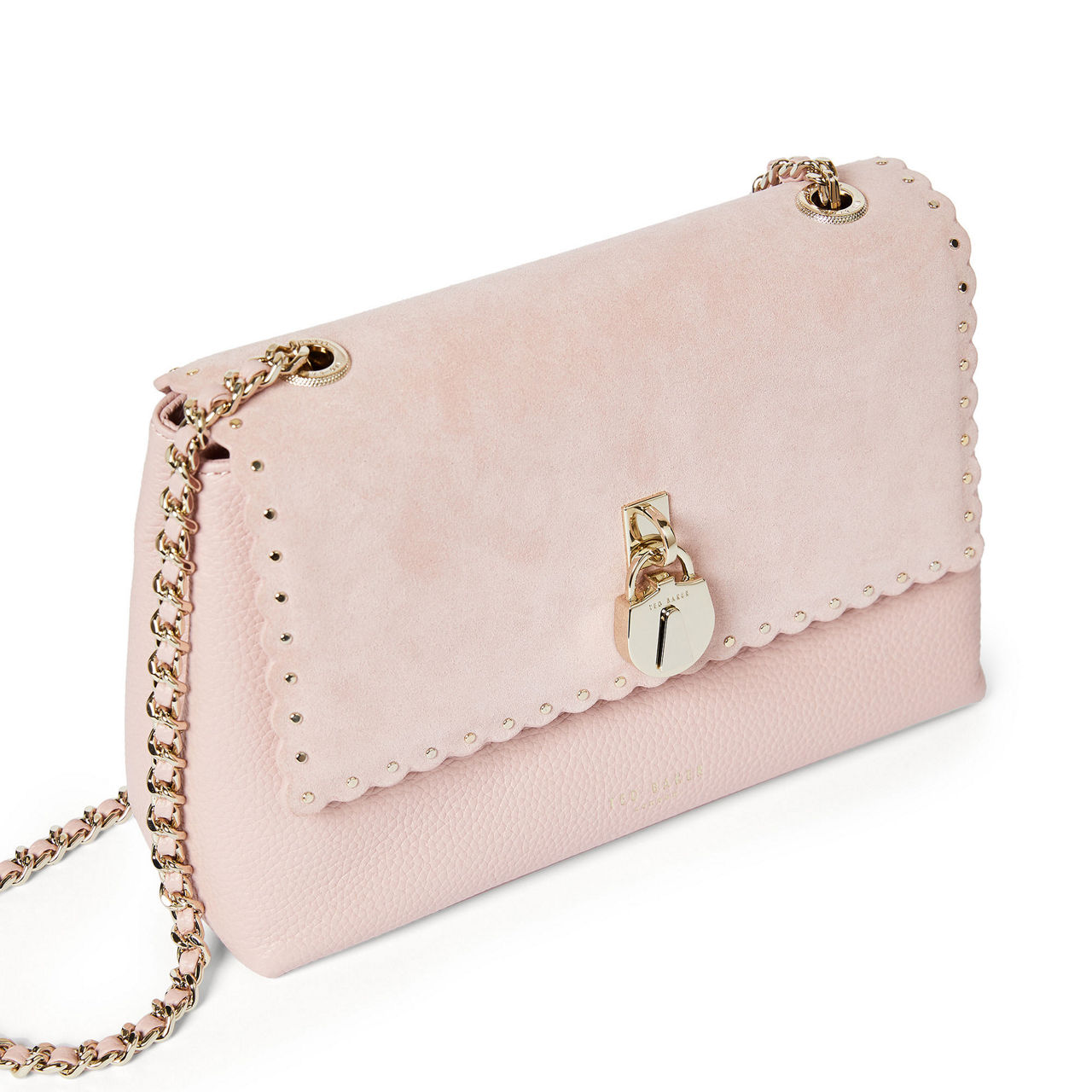 TED BAKER Margiat Scallop Padlock Crossbody Bag NUDE PINK