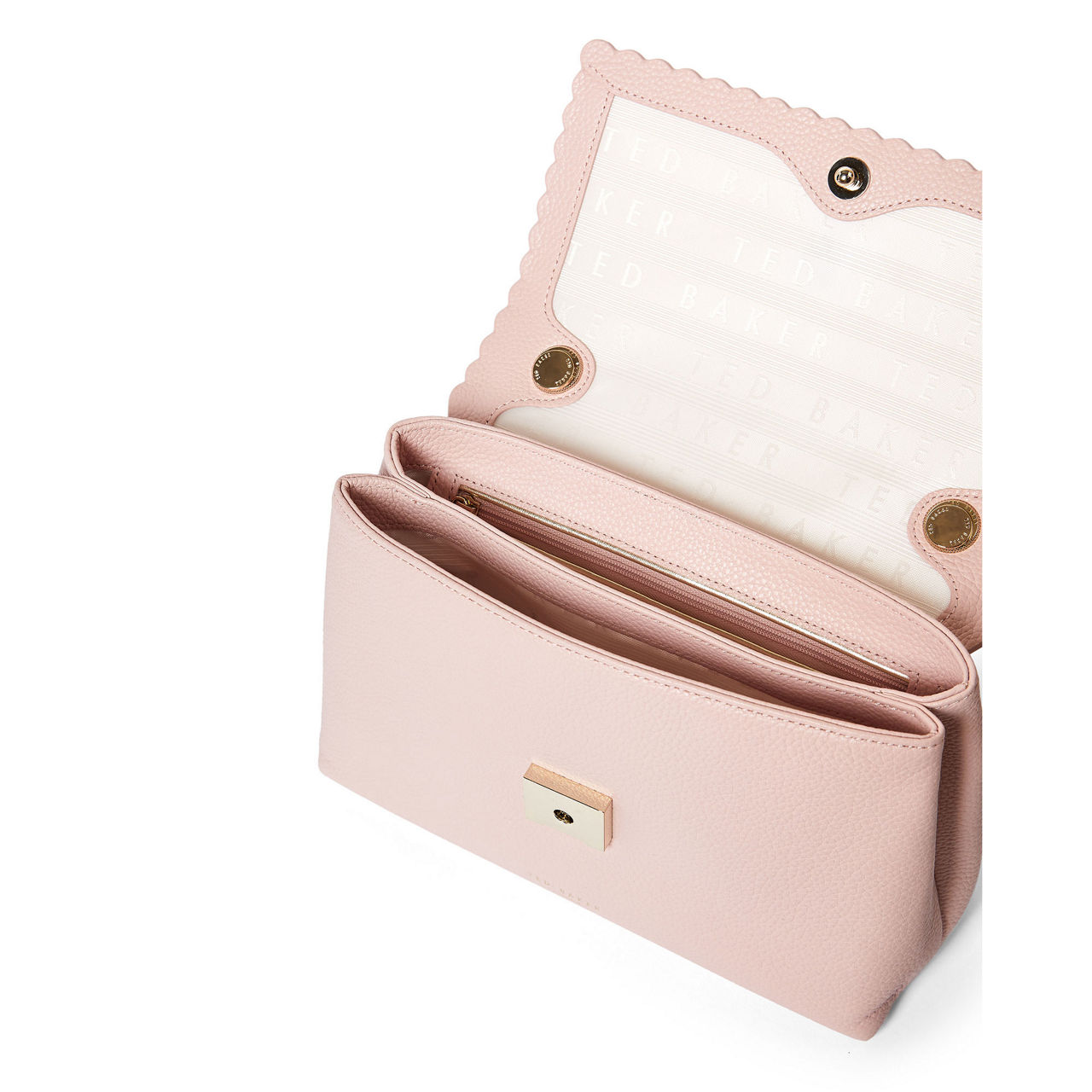 TED BAKER Margiat Scallop Padlock Crossbody Bag NUDE PINK