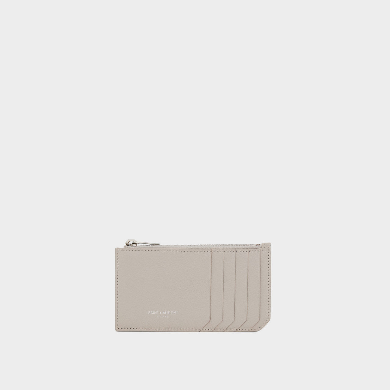 Ysl pebbled leather zip card online case