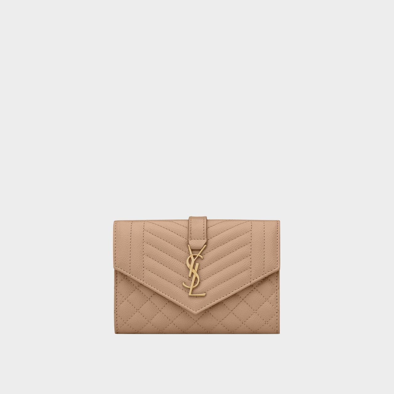 SAINT LAURENT Monogram Matelasse Leather Small Envelope Wallet