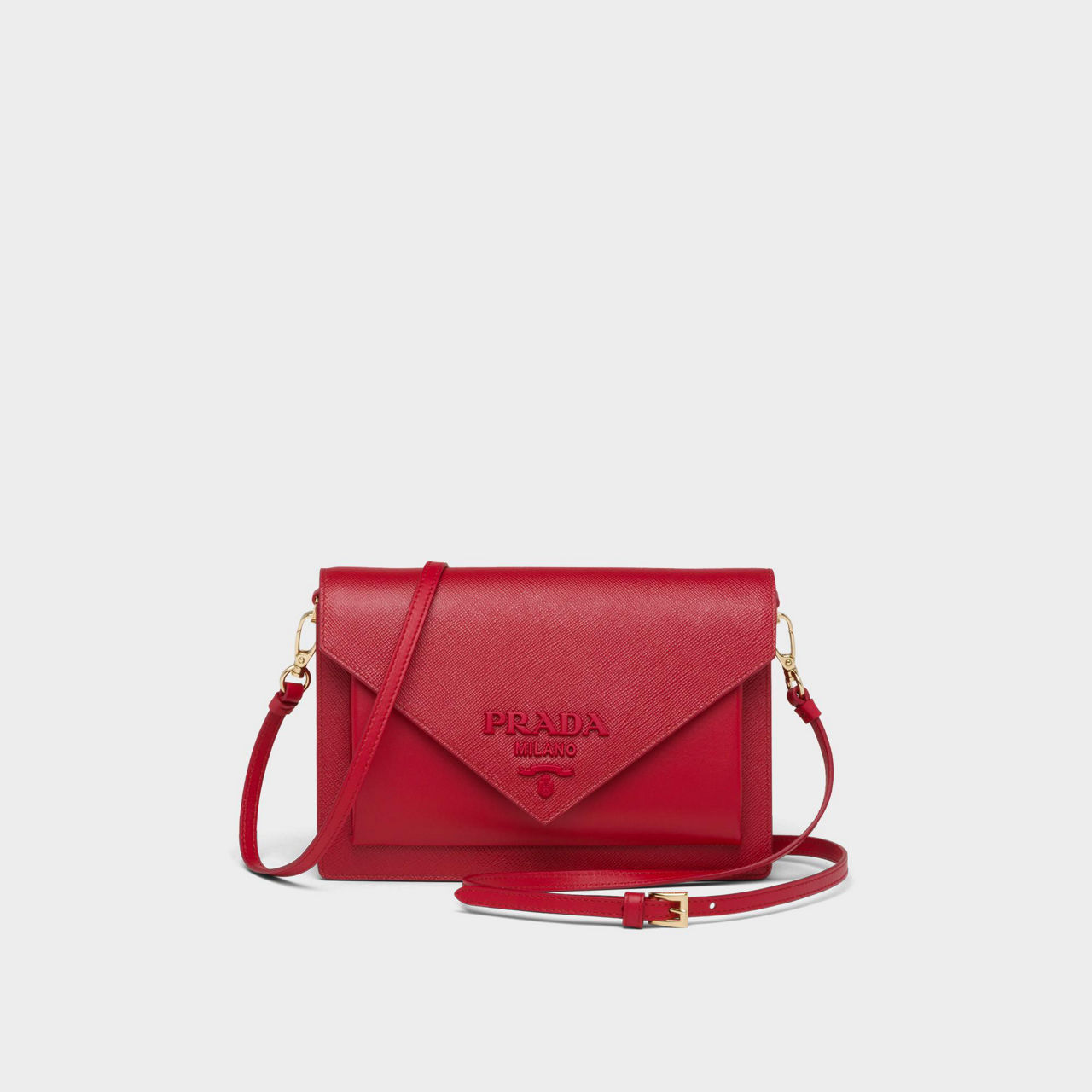 Saffiano leather mini envelope bag