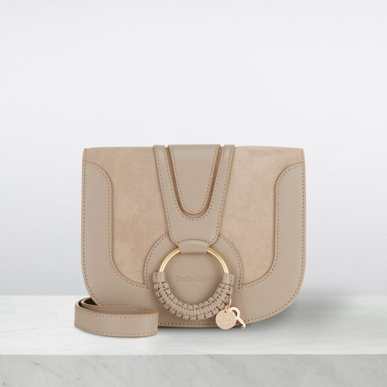 SEE BY CHLOE Hannah Suede Crossbody Bag Motty Grey