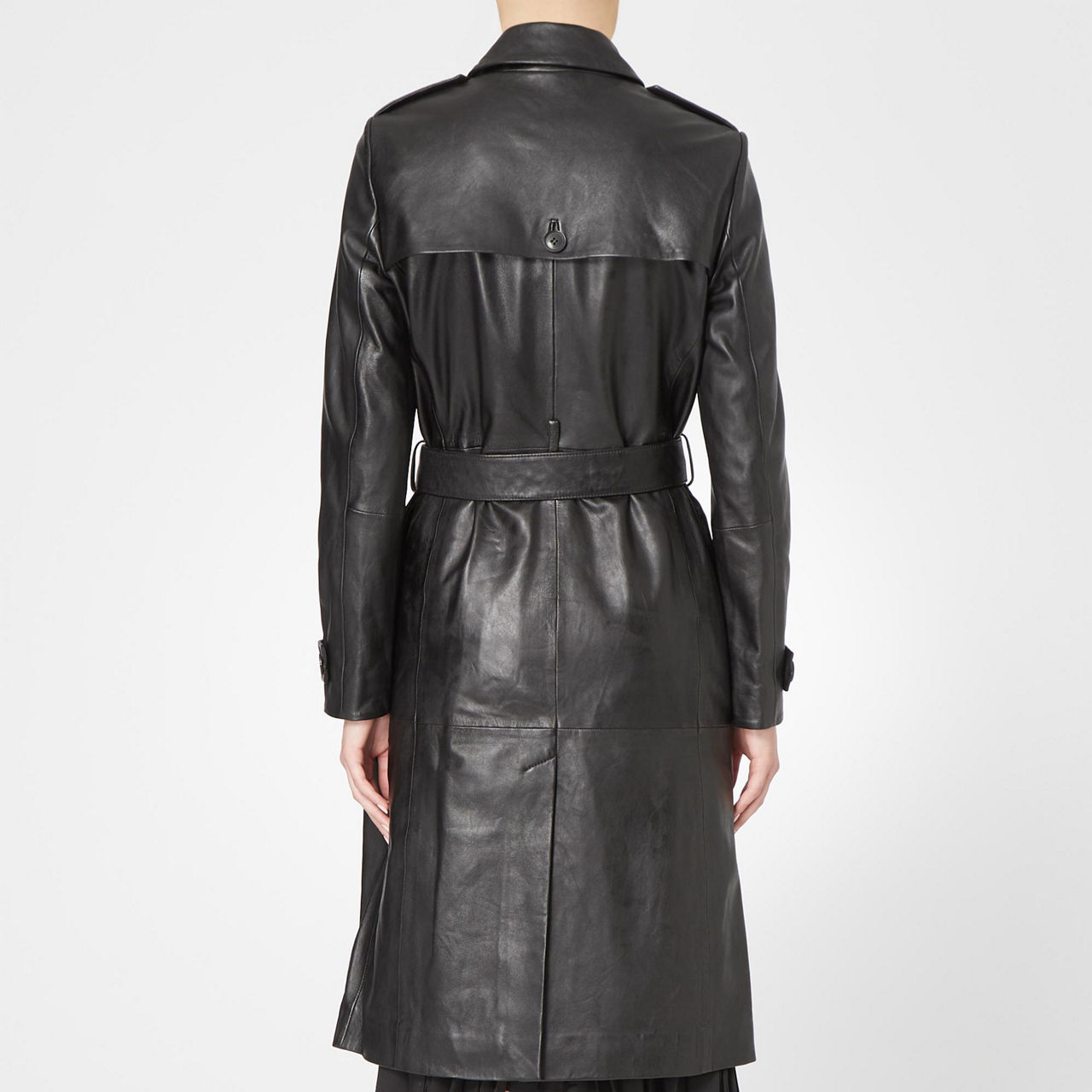 SET Leather Trench Coat