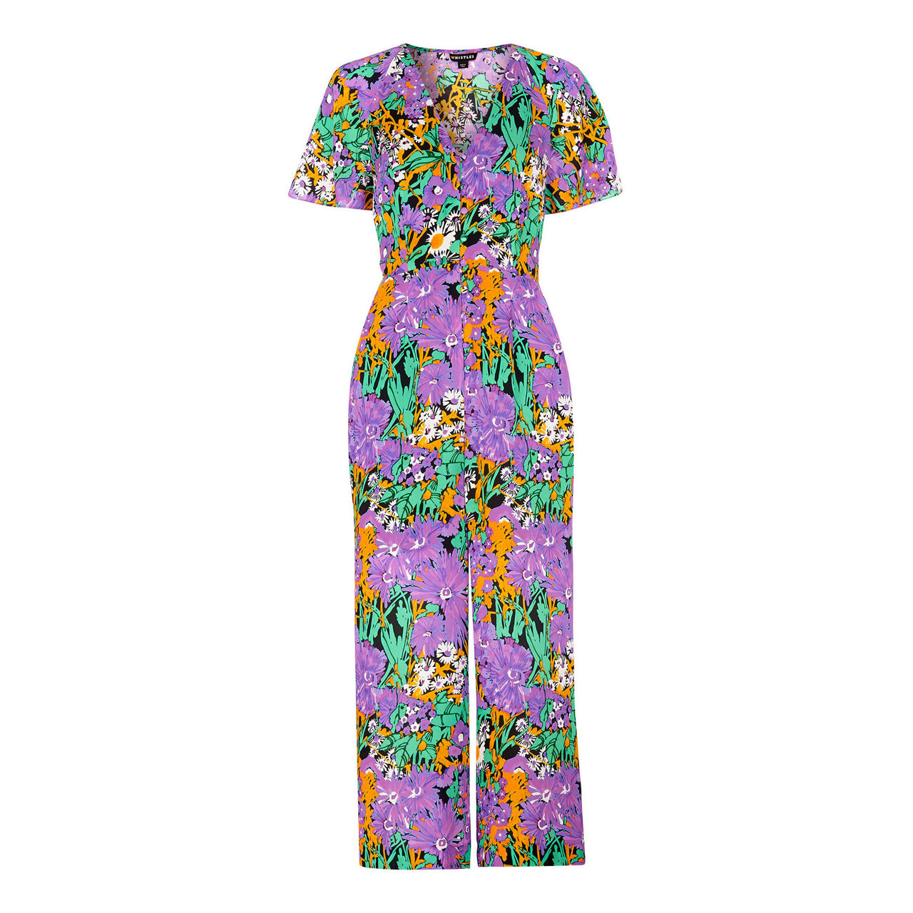 WHISTLES Simone Floral Print Jumpsuit