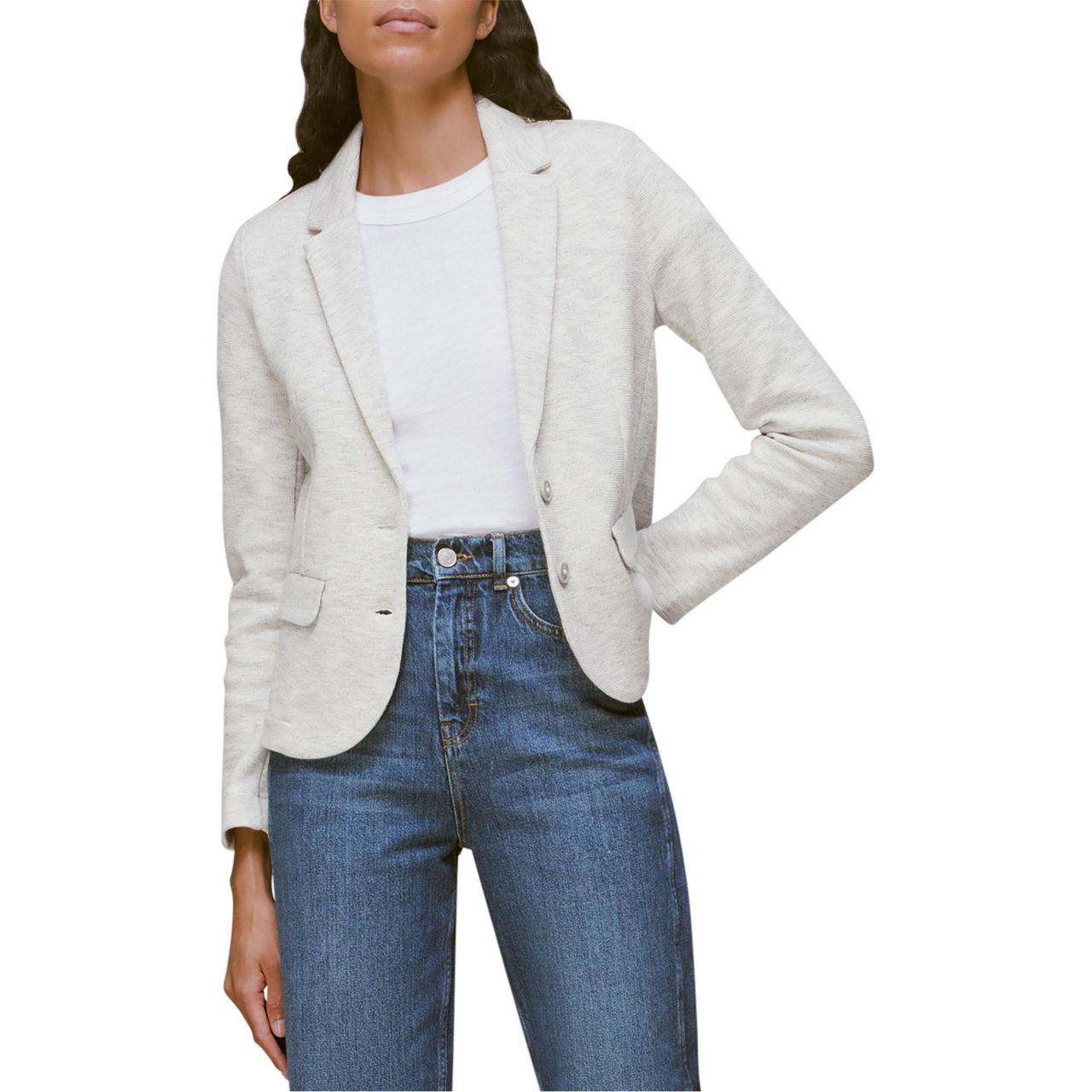 WHISTLES Slim Fit Jersey Jacket