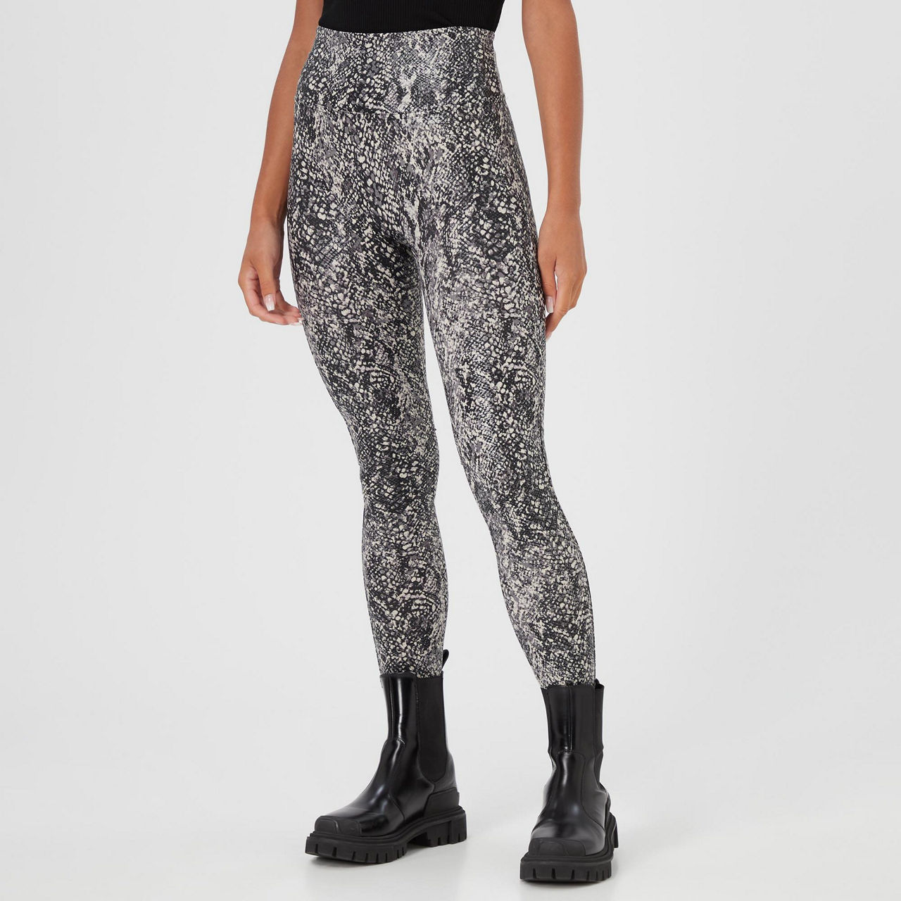 Faux Leather Snake Leggings