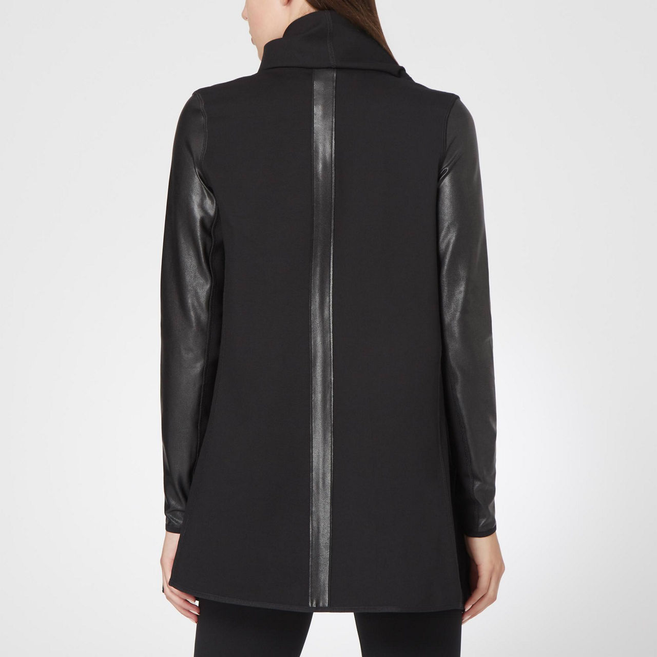 SPANX ACTIVE - Draped faux-leather and stretch-woven jacket