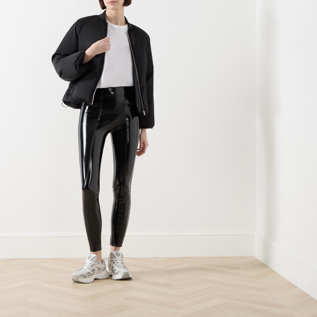 Shiny patent hotsell leather pants