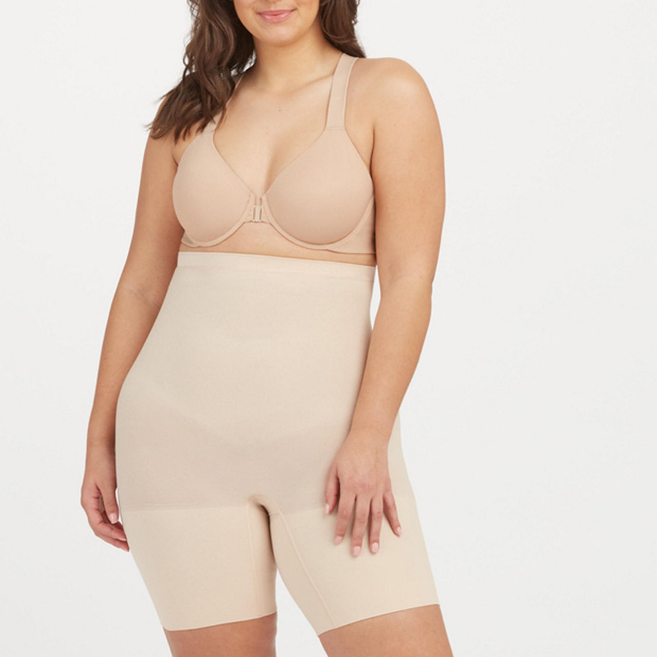 Spanx Power Medium Control Higher Short - Café Au Lait