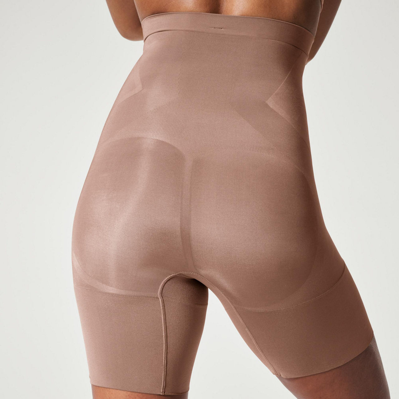 Spanx Oncore sculpting high-waist midthigh contouring short in cafe au  lait-Neutral