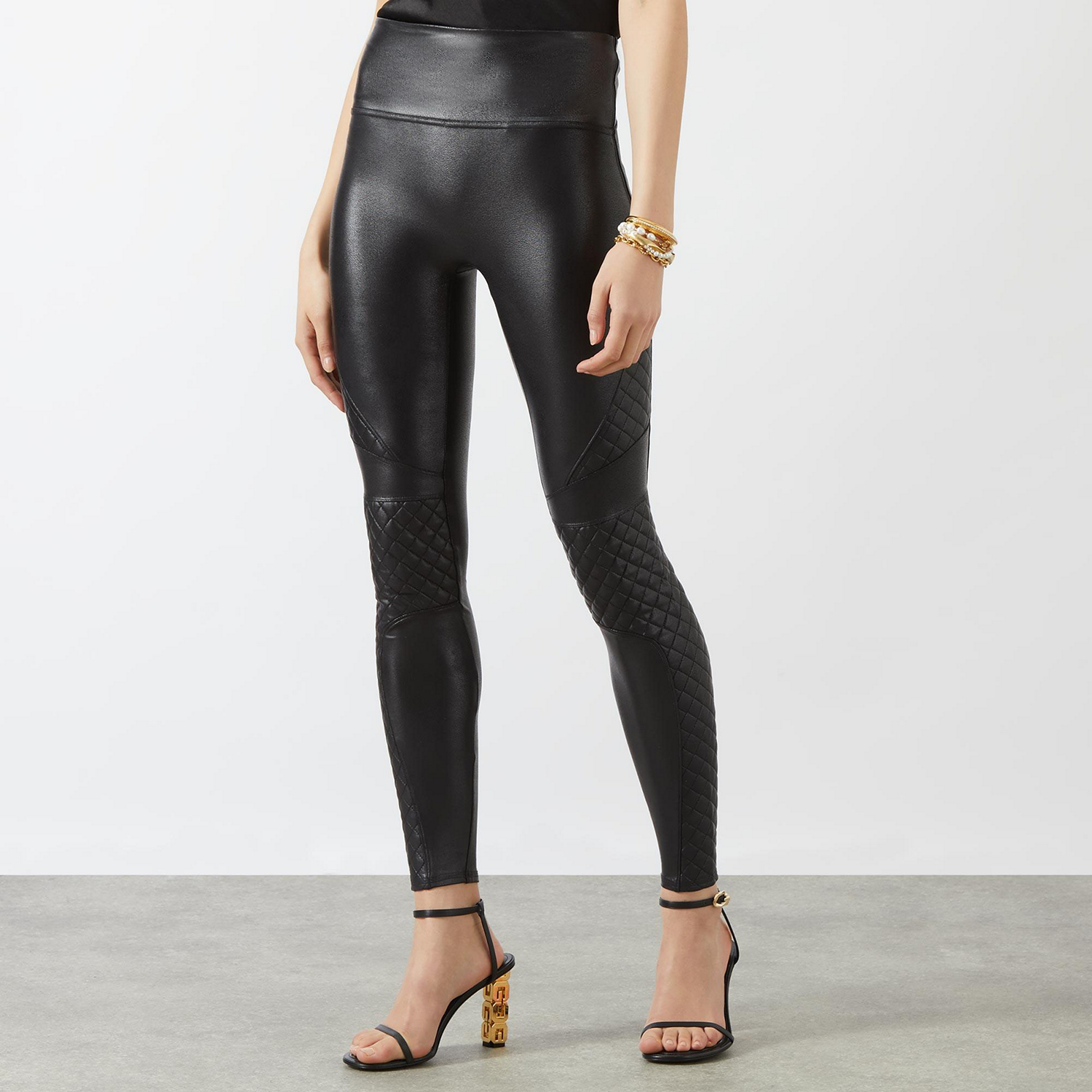 Faux Leather Quilted Leggings