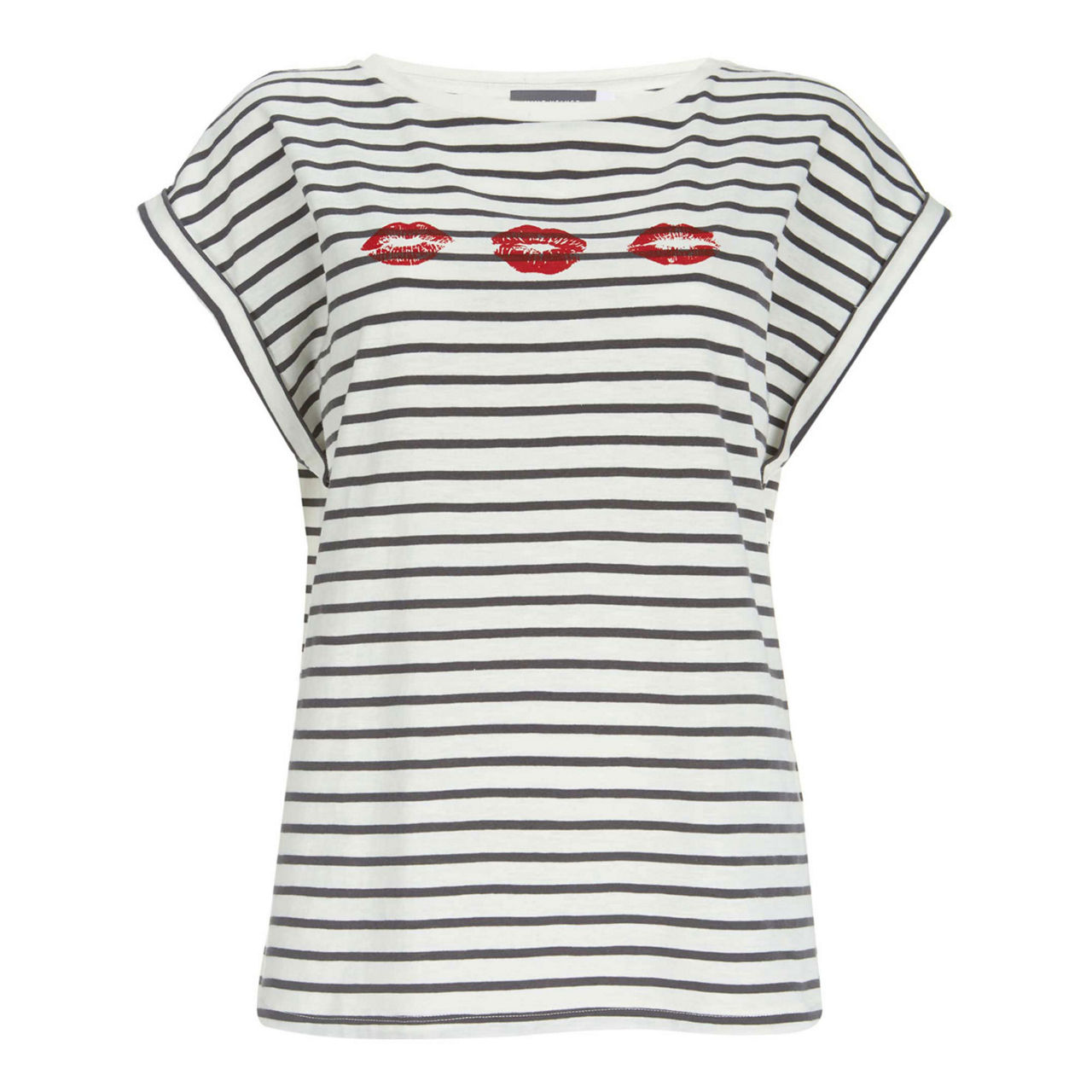 MINT VELVET Striped Lips Trio T Shirt