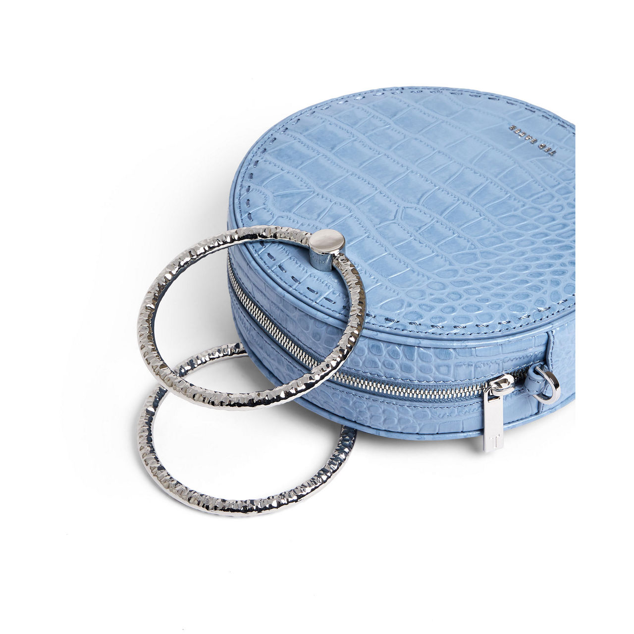 TED BAKER Millah Circle Leather Exotic Crossbody Bag BLUE