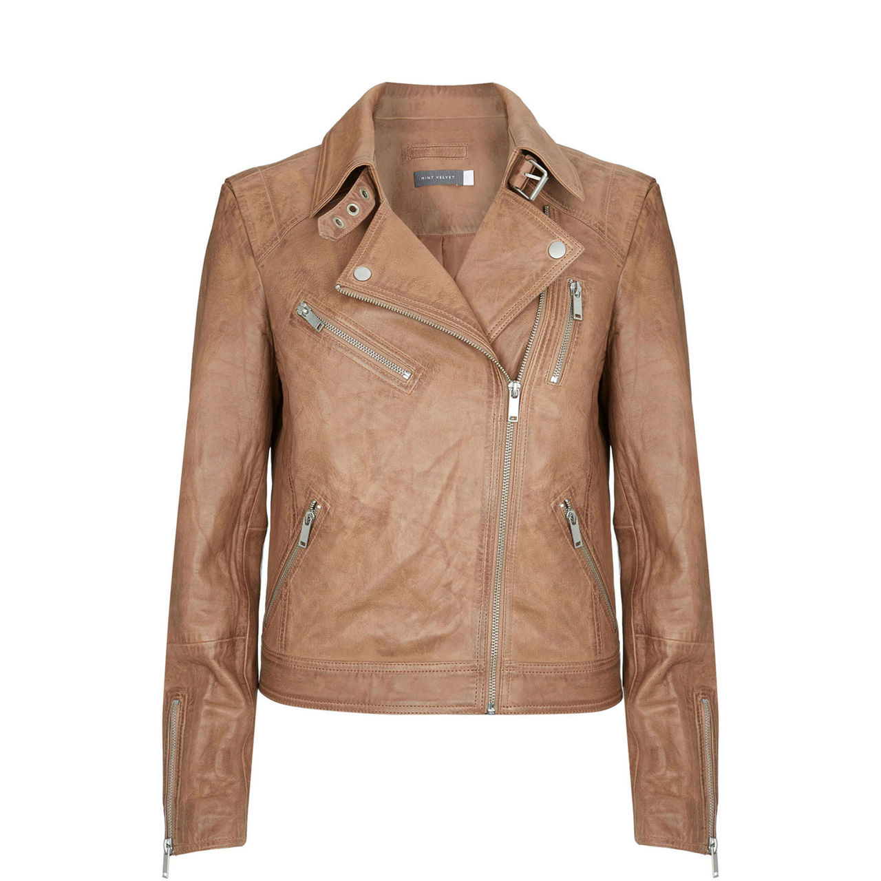 Leather jacket mint velvet best sale