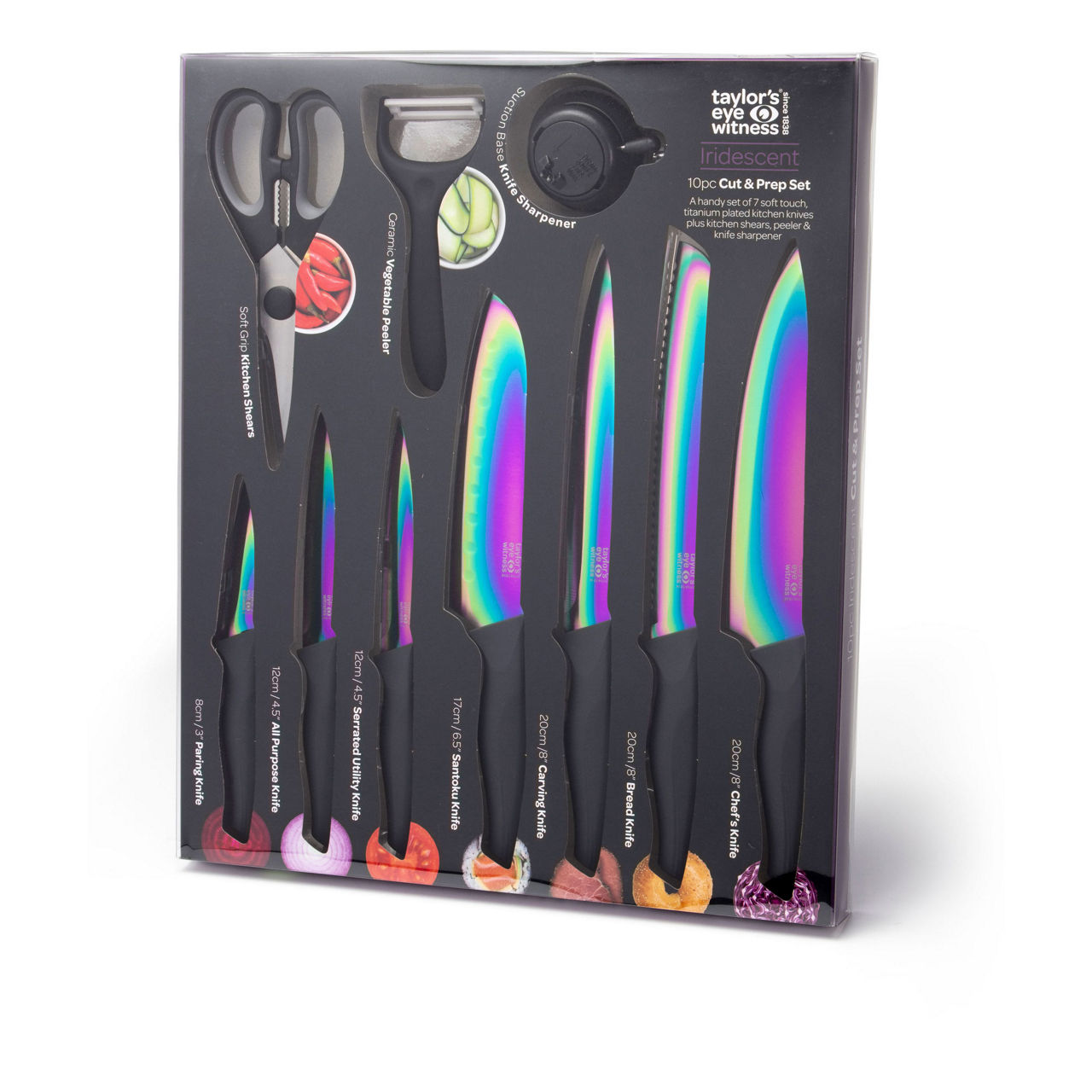 Iridescent Rainbow Coloured Knife Set of Ten