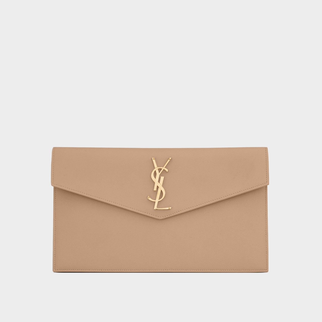 SAINT LAURENT Uptown Embossed Leather Pouch