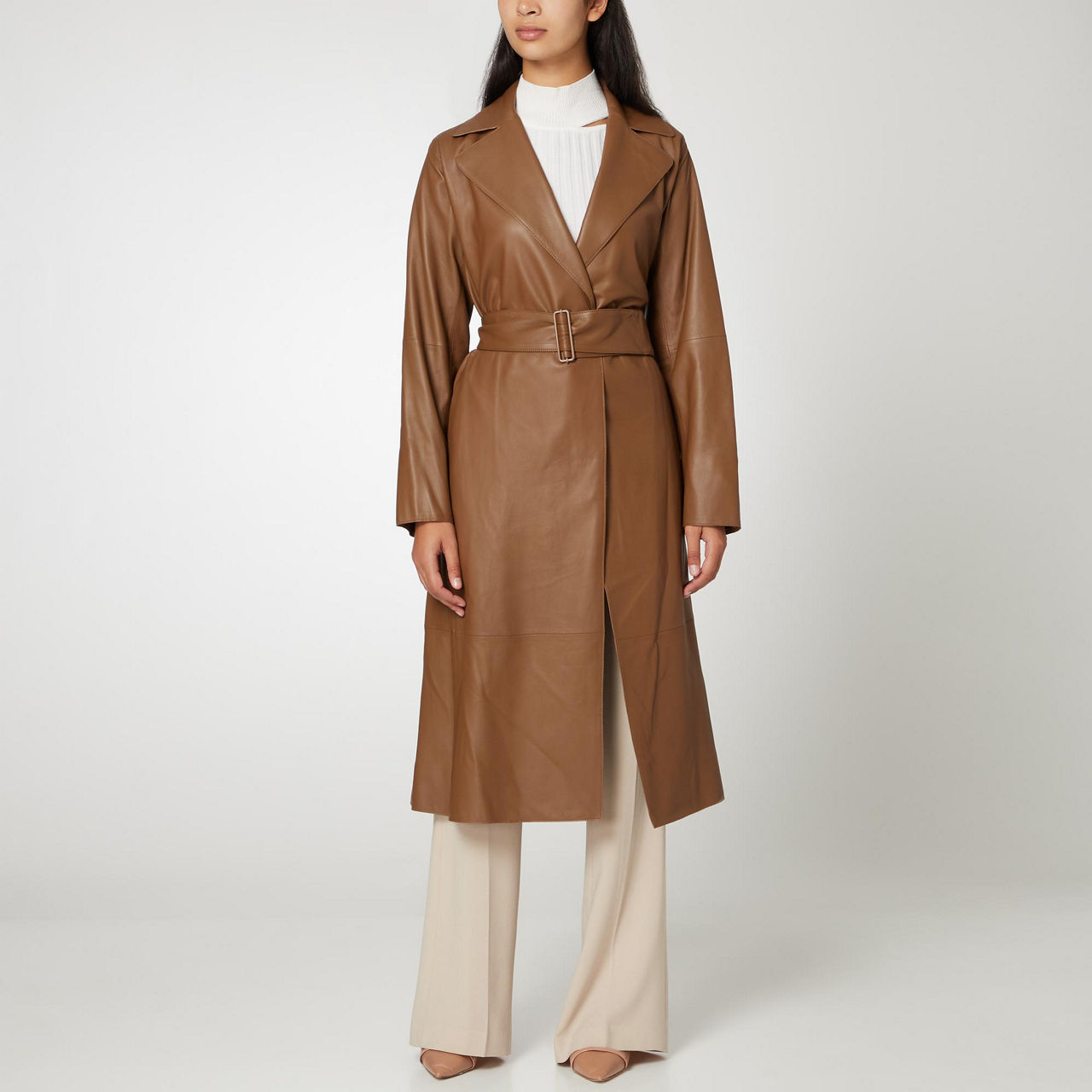 Vince leather trench sales