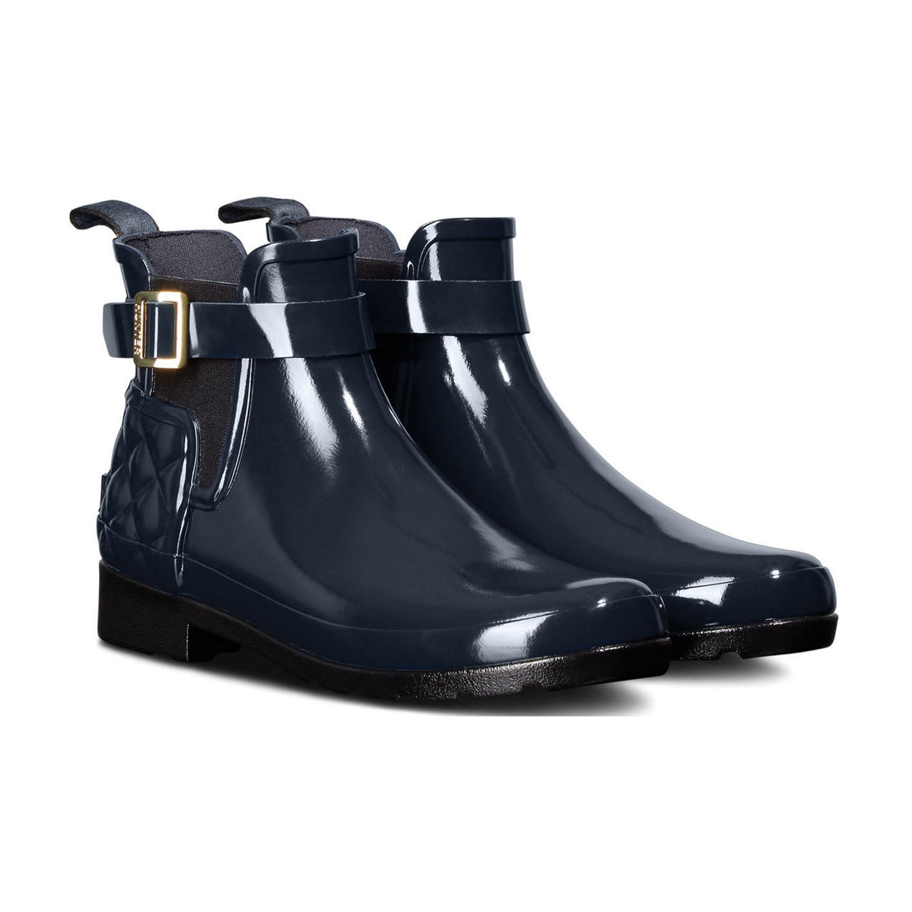 HUNTER Refined Gloss Quilt Chelsea Wellington Boot