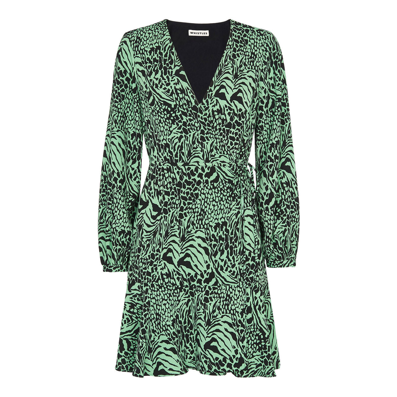 Whistles exclusive animal store print wrap dress