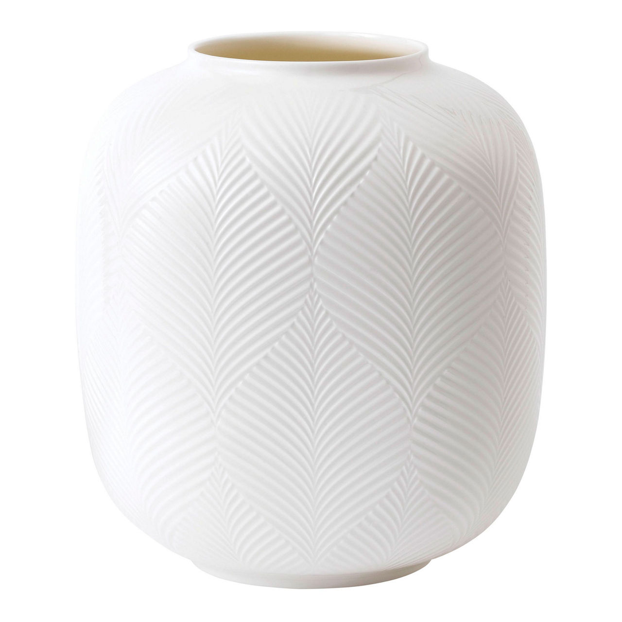 WEDGWOOD White Folia Round Vase 21cm - MULTI