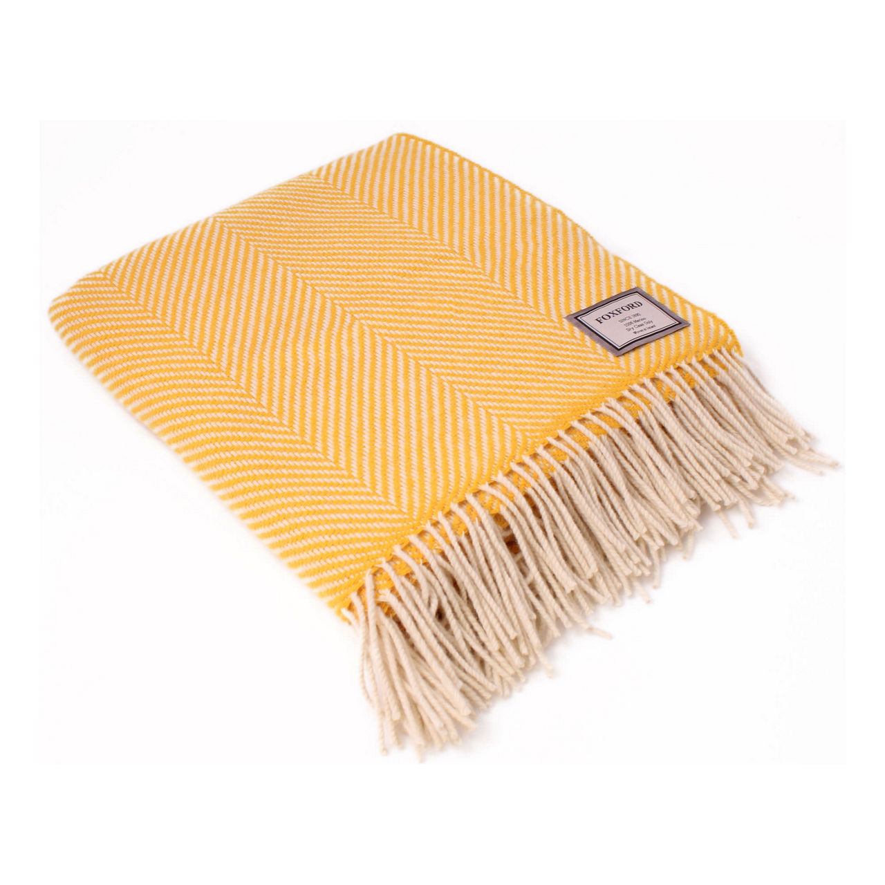 Foxford yellow herringbone discount throw