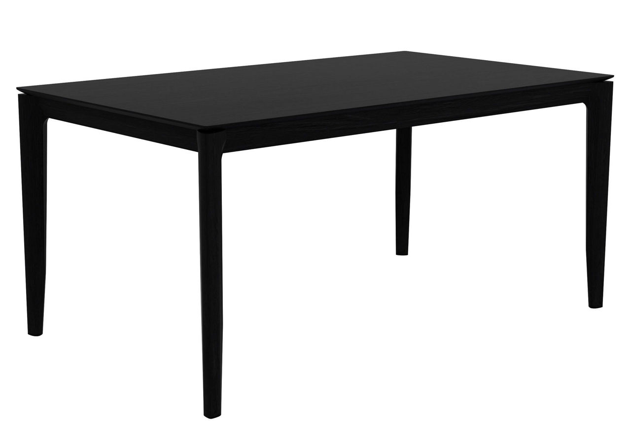 Oak bok black dining outlet table