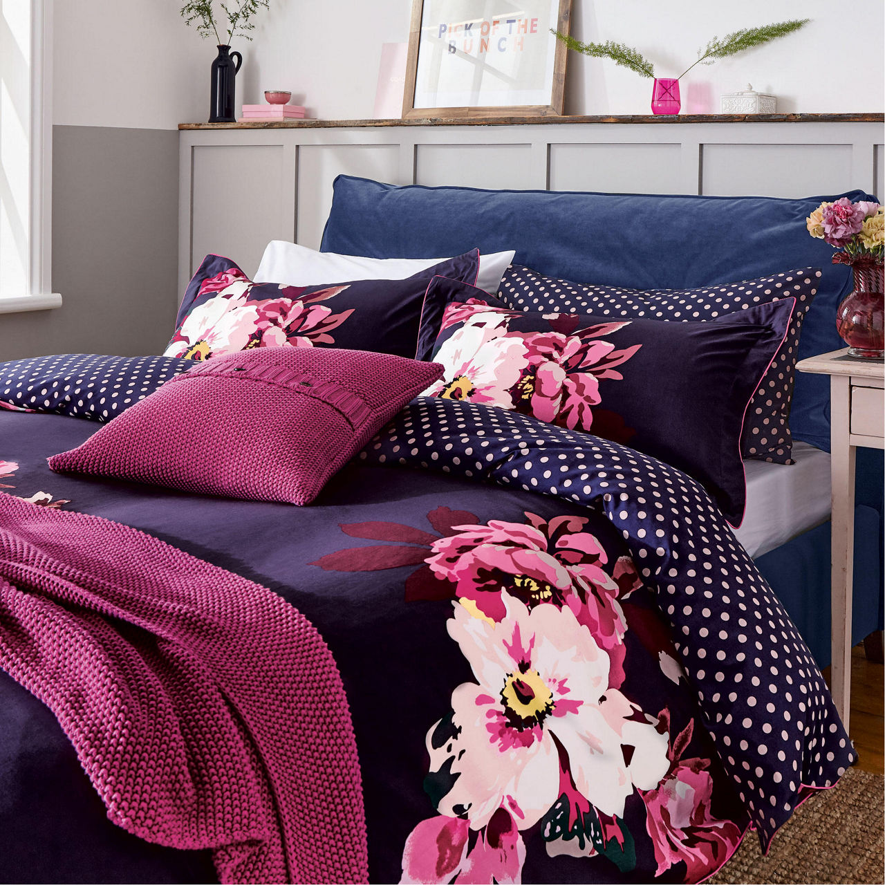 JOULES Winter Bloom Duvet Set Navy