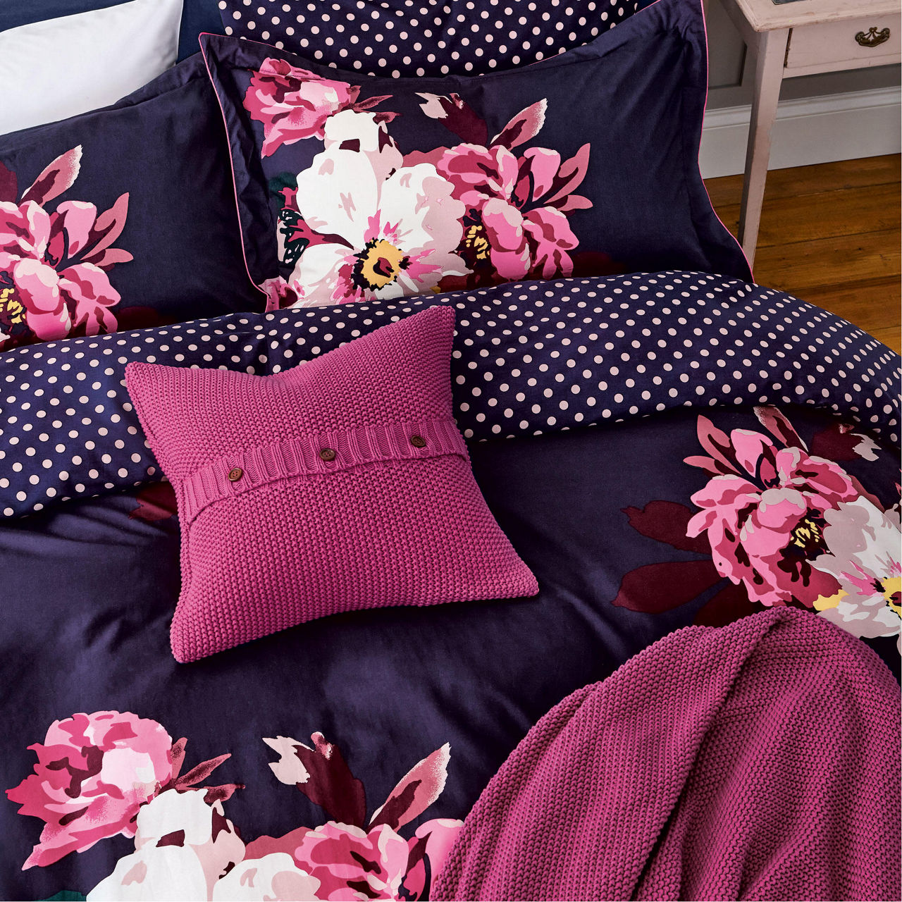 JOULES Winter Bloom Duvet Set Navy