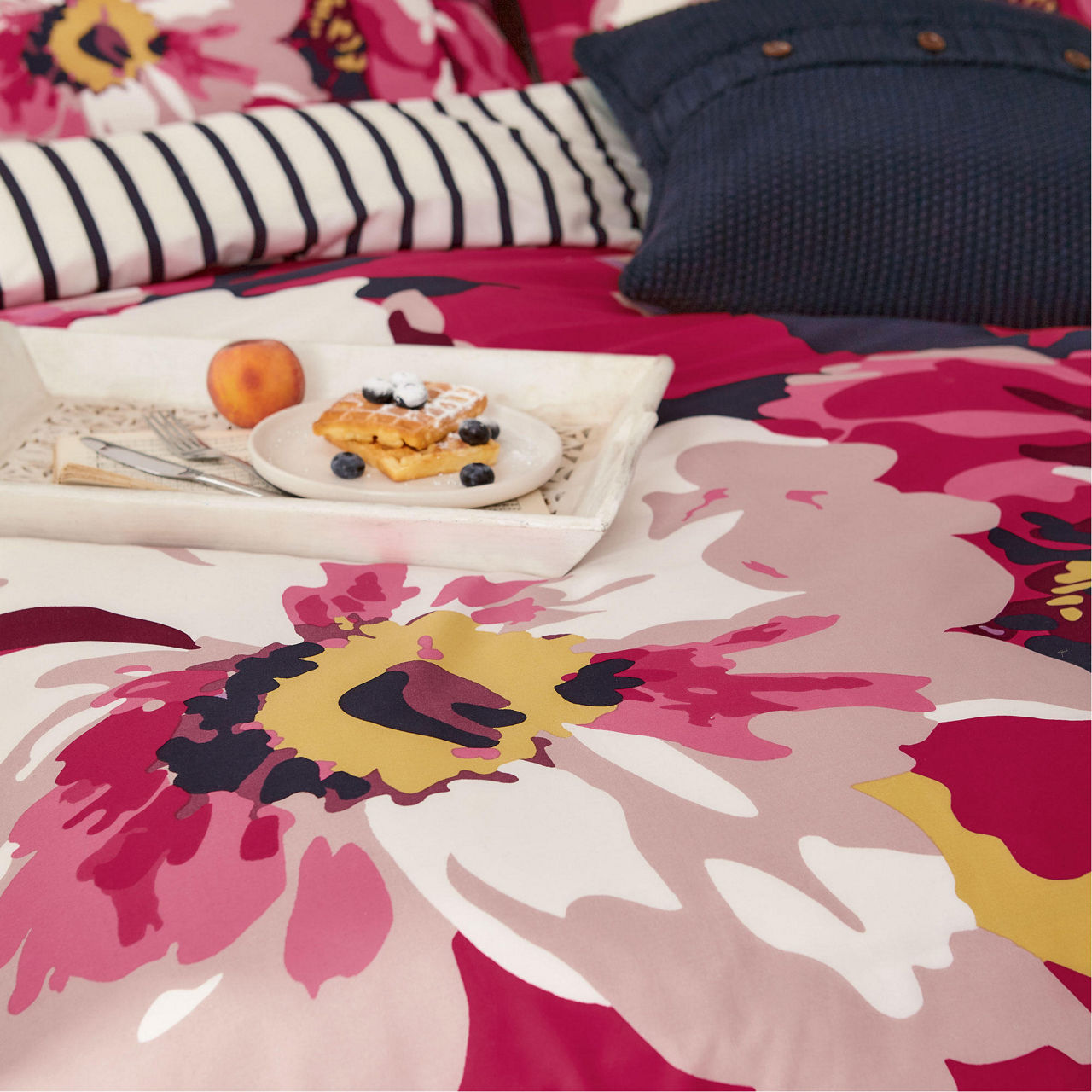 JOULES Bircham Bloom Duvet Set Raspberry