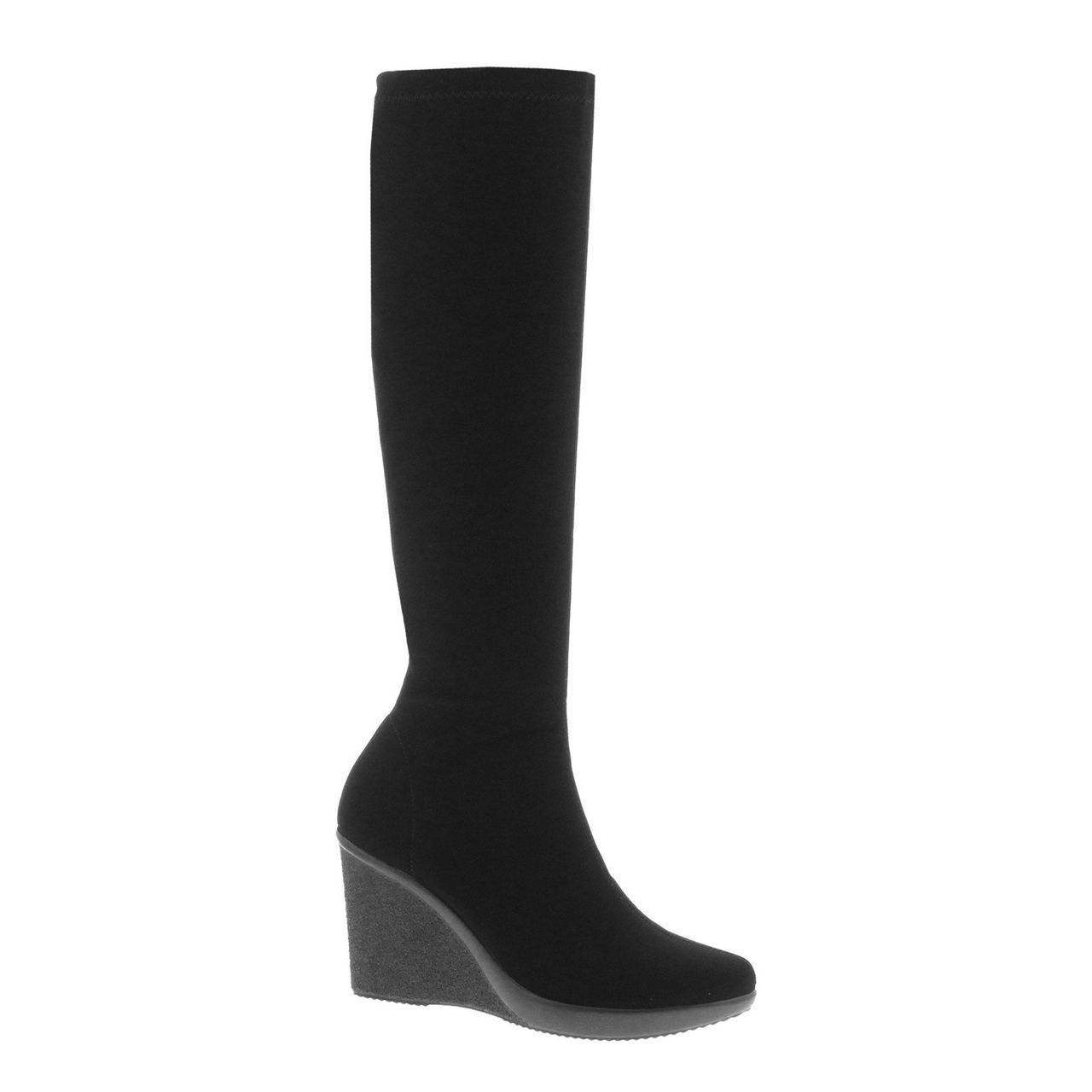 CARL SCARPA Lucia Wedge Heel Knee High Boots BLACK