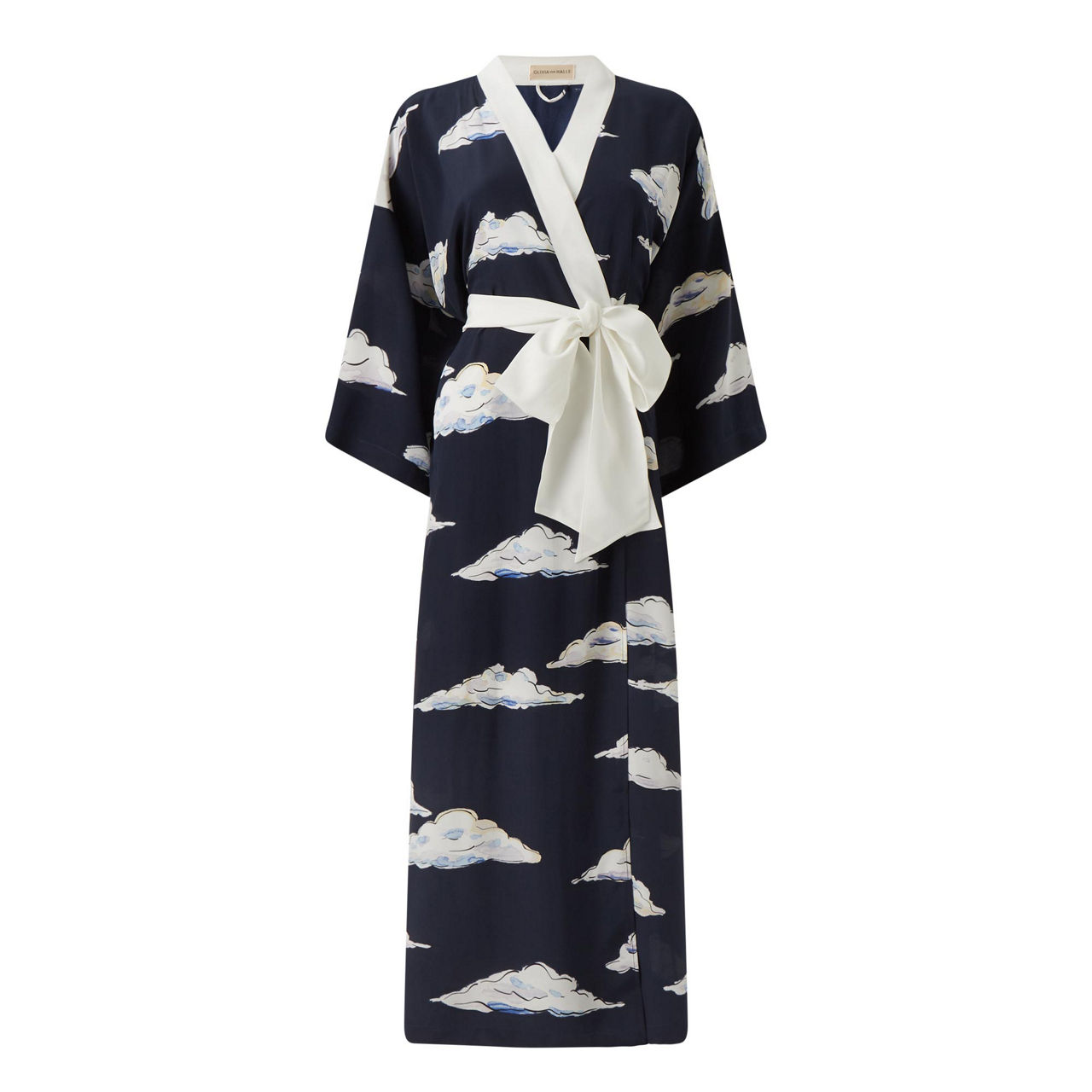 OLIVIA VON HALLE Queenie Cloud Print Silk Robe