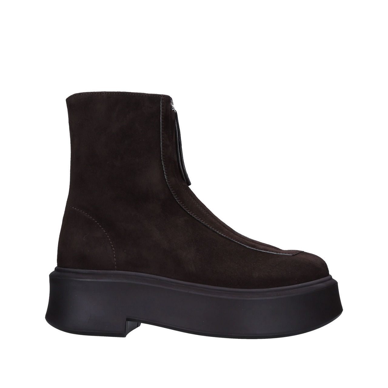 THE ROW Zipped Platform Boots Brown