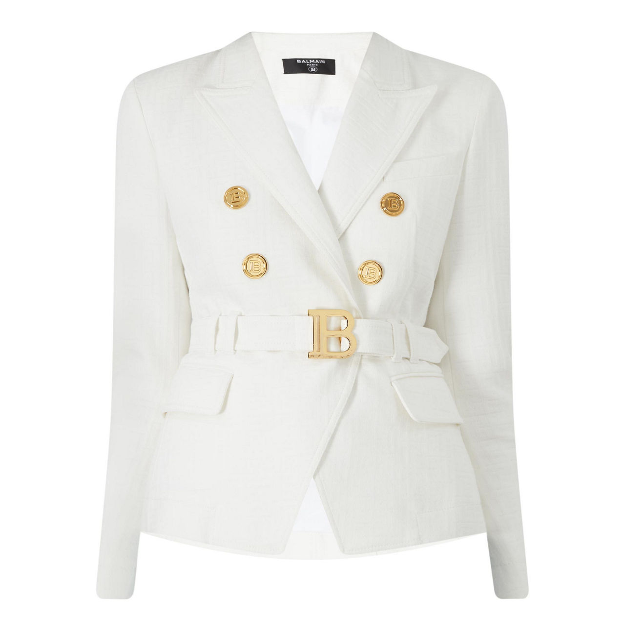 BALMAIN Monogram Belted Blazer