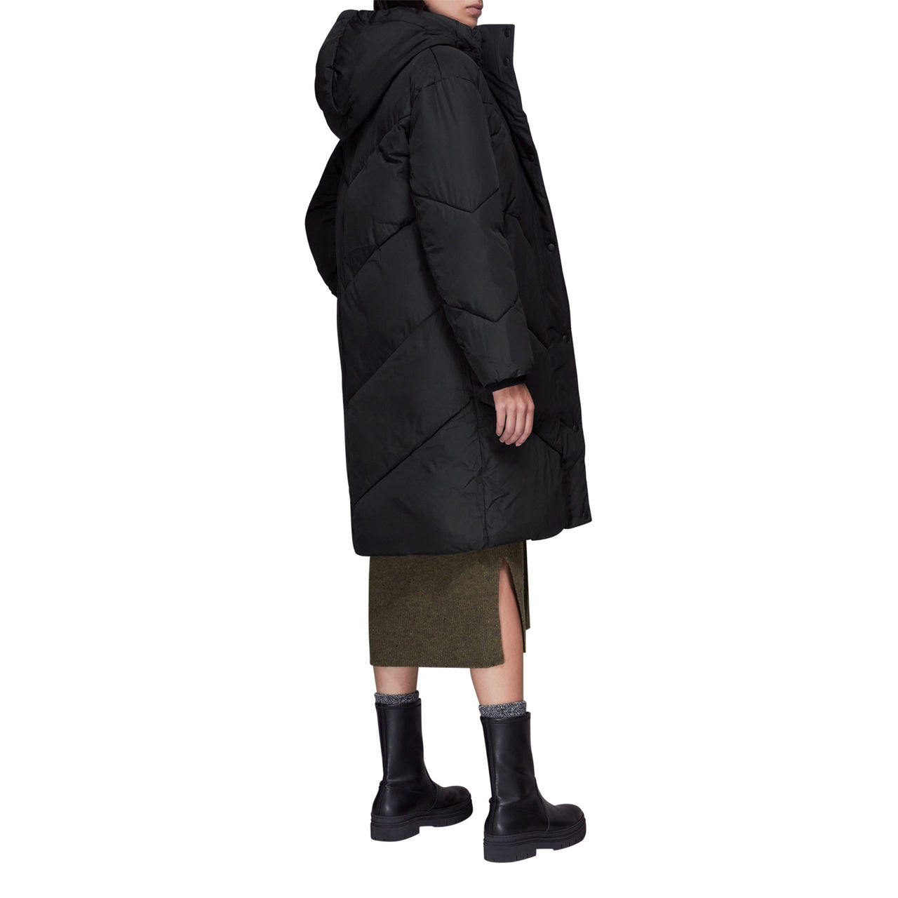 WHISTLES Tessa Hooded Longline Puffer Jacket